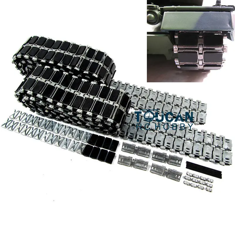 1:16 Mato Leopard2A6 Radio Control RTR Tank Model Metal Spare Parts Tracks Rubber Pads Barrel Muzzle Sprockets Idlers W/ Bearings