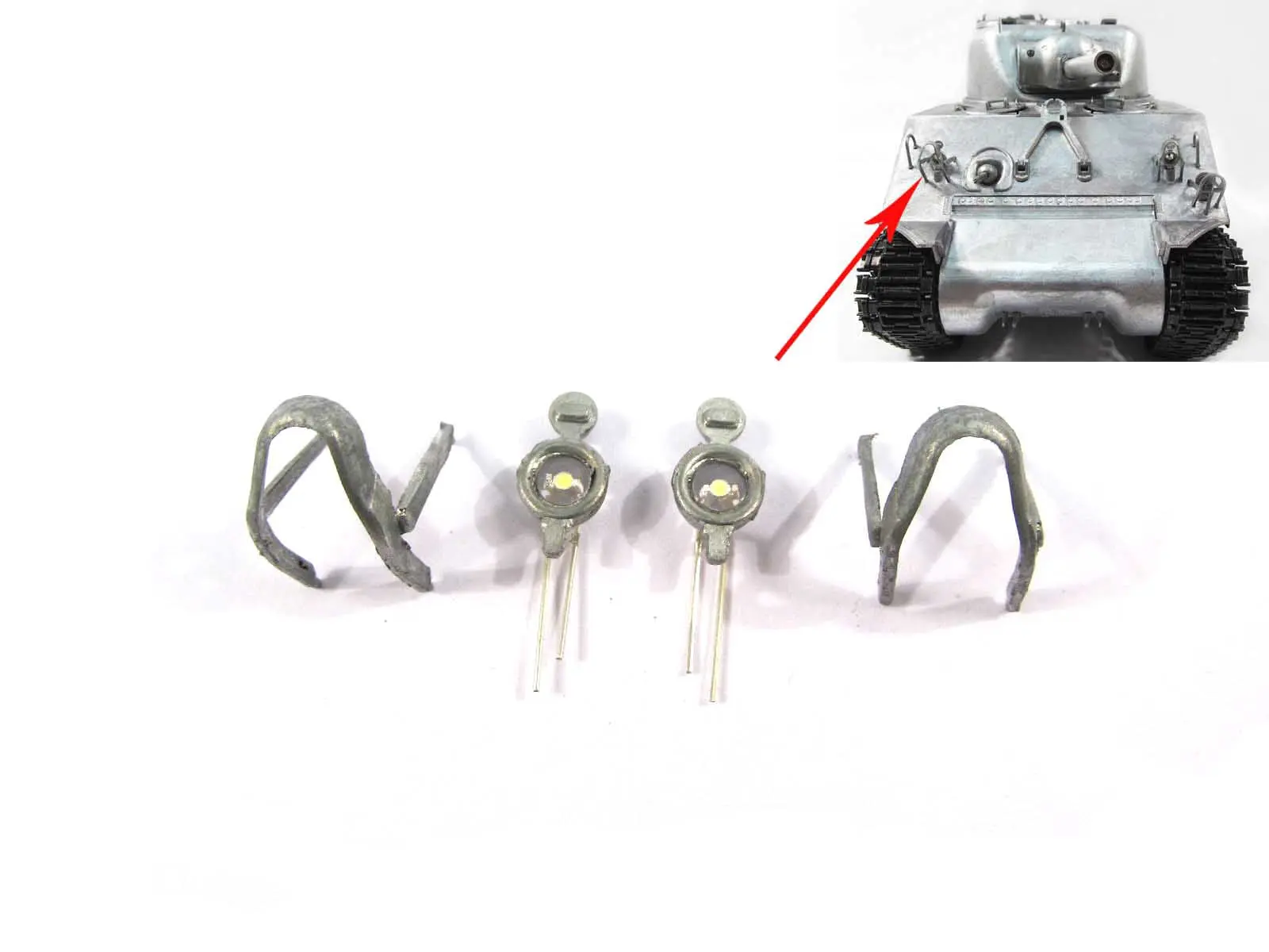 1/16 Mato Metal Part Barrel Split Hatch Cupola Guards LED Headlights Horn Handrails Tracks Holders Sherman RTR Remote Control Tank