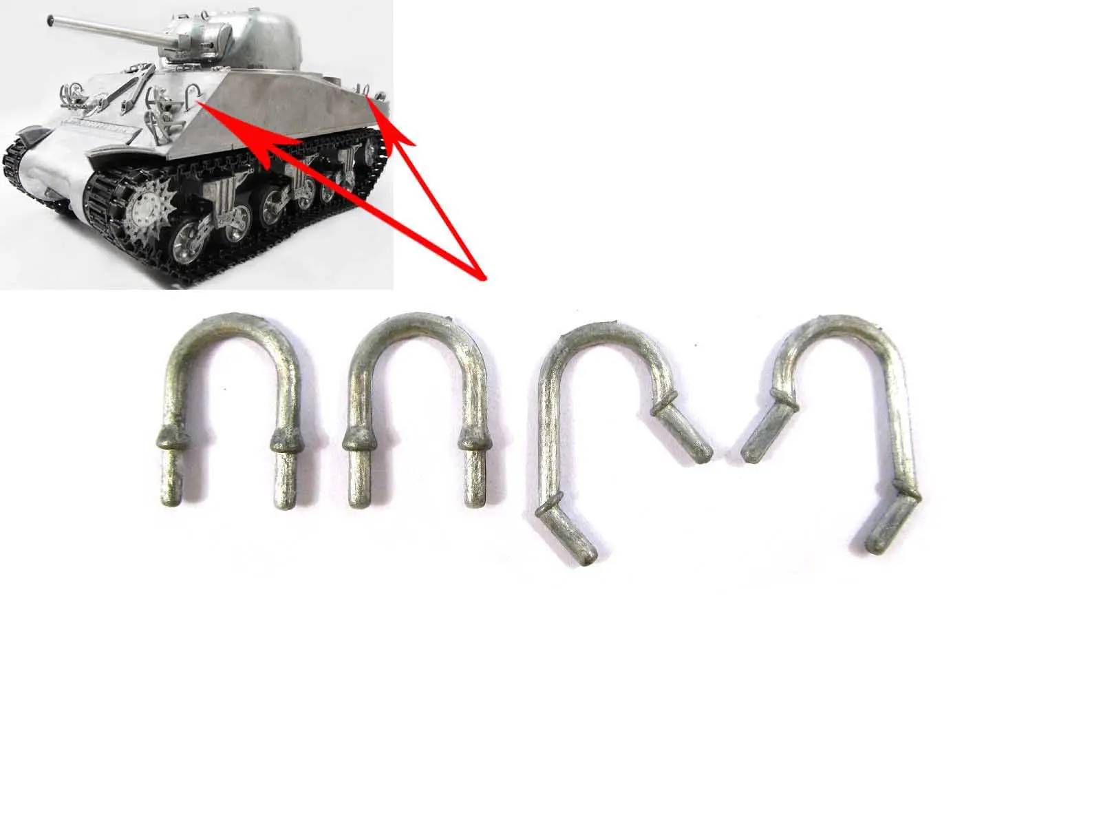1/16 Mato Metal Part Barrel Split Hatch Cupola Guards LED Headlights Horn Handrails Tracks Holders Sherman RTR Remote Control Tank