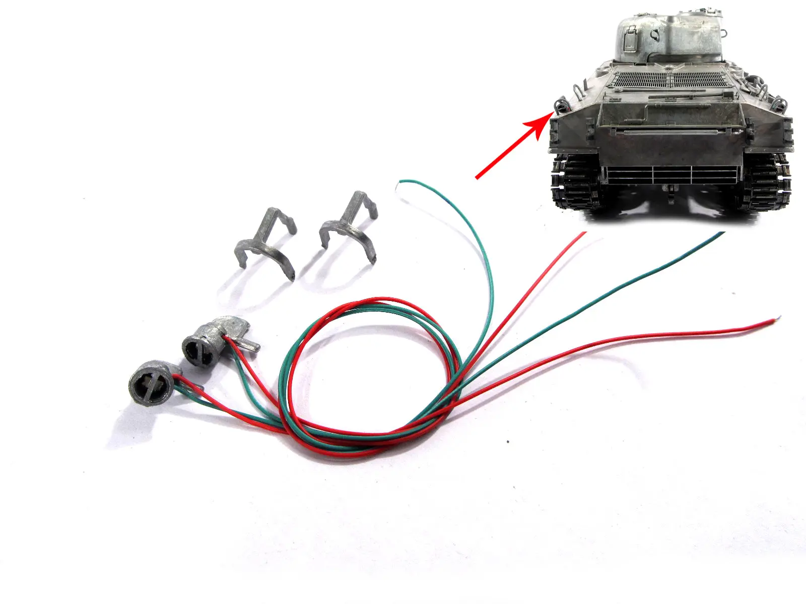 1/16 Mato Sherman Remote Control Tank Metal Turret Upper Hull Chassis Mainboard TK22 Machine Gun LED Rear Lights Idler Wheels Part
