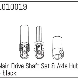 Main Drive Shaft Set & Axle Hub - black