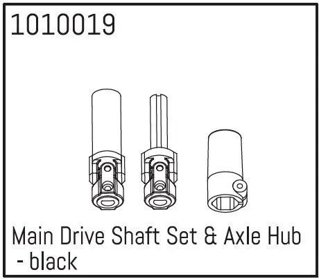 Main Drive Shaft Set & Axle Hub - black