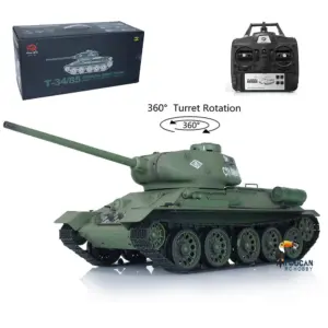2.4G Henglong 1/16 Scale 7.1 Plastic Soviet T34-85 RTR RC Tank 3909 360 Degrees Turret