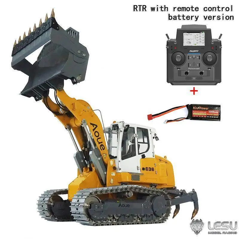 LESU 1/14 636 Hydraulic Construction Vehicles Radio Controlle Track Loader Light Sound Motor Metal Openable Closable Bucket