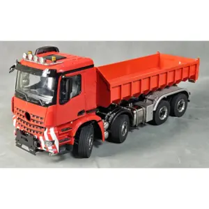 1/14 Remote Control Hydraulic Full Dumper 8*8 5 Valves RC Roll On Off Tipper Engineering Vehicle Differential Locks No Charger