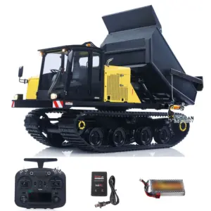 Super Frog 1/14 RC Hydraulic Crawler Dumper Truck T14R RTR Radio Controlled Metal Tracked Tipper Hydraulic Construction Vehicles Frsky X14 Light Electric Wiper