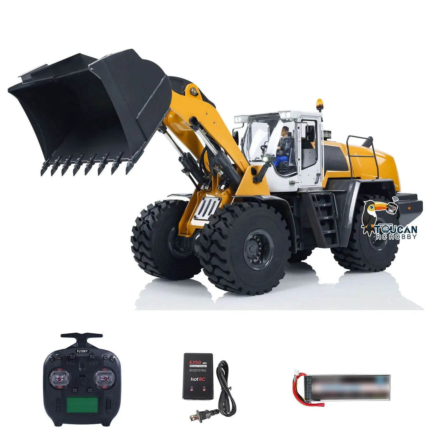 1/14 XDRC 580 RC Loader for Adult Metal Remote Control Wheeled Hydraulic Construction Car Simulation Vehicle RTR Hobby Model ST8 Radio 4CH Reversing Valve