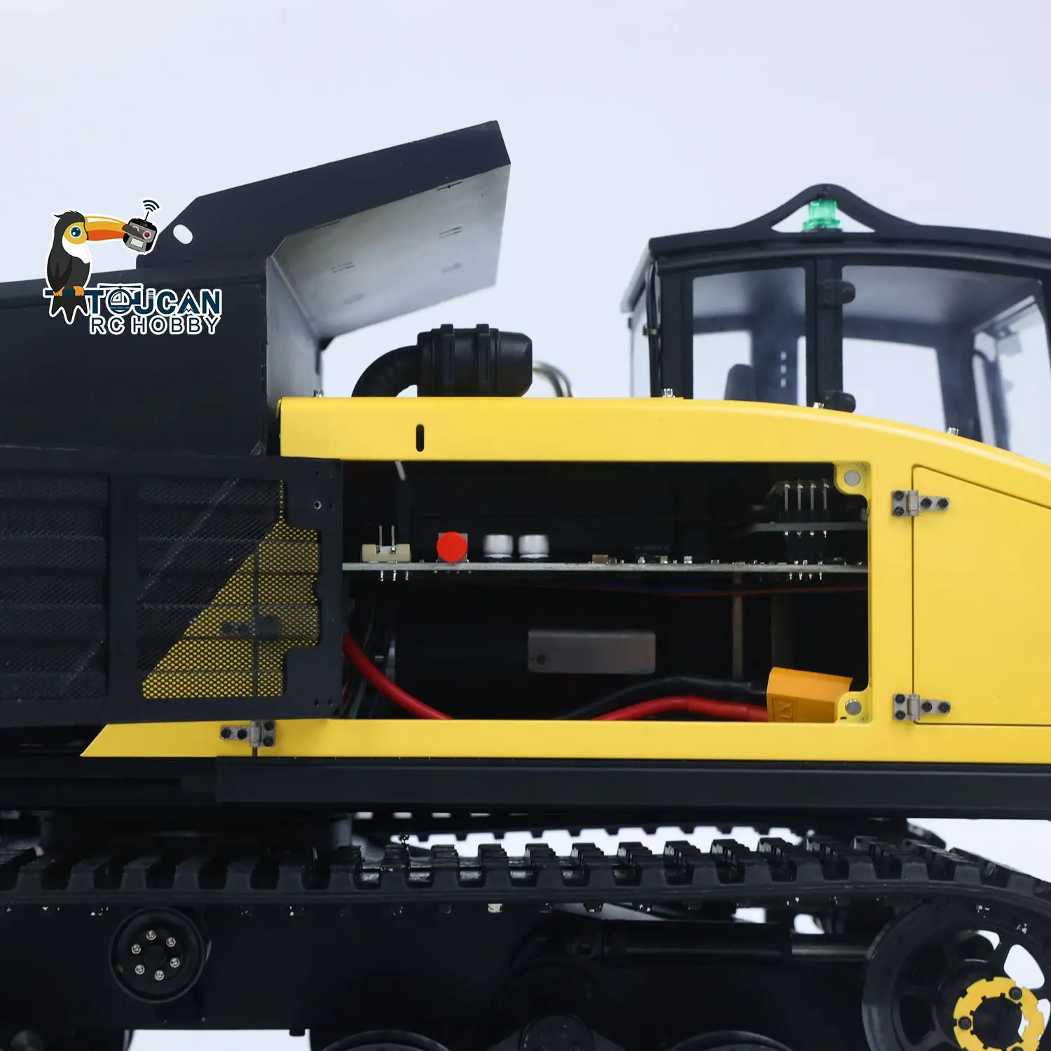 Super Frog 1/14 RC Hydraulic Crawler Dumper Truck T14R RTR Radio Controlled Metal Tracked Tipper Hydraulic Construction Vehicles Frsky X14 Light Electric Wiper