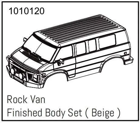 Rock Van PC Body Set (beige) - PRO Crawler 1:18