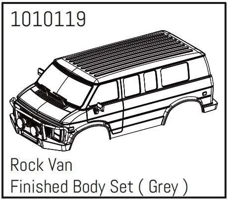 Rock Van PC Body Set (grey) - PRO Crawler 1:18