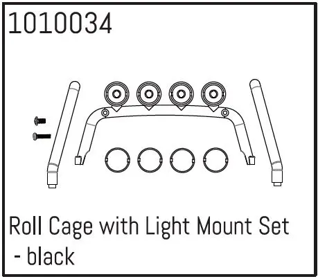 Roll Cage with Light Mount Set - black