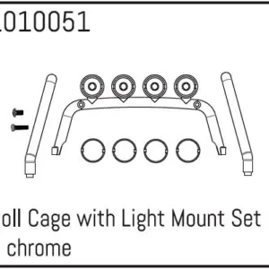 Roll Cage with Light Mount Set - chrome
