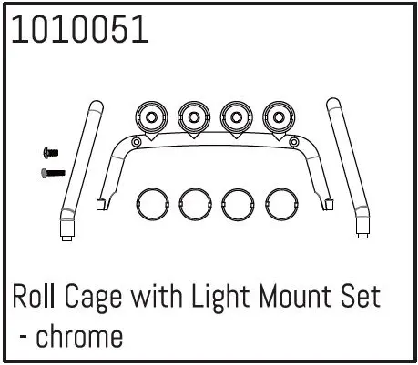 Roll Cage with Light Mount Set - chrome