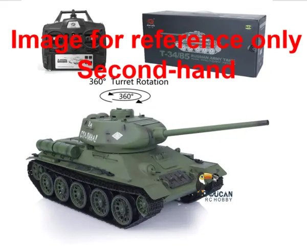 2.4G Henglong 1/16 Scale 7.1 Plastic Soviet T34-85 RTR RC Tank 3909 360 Degrees Turret