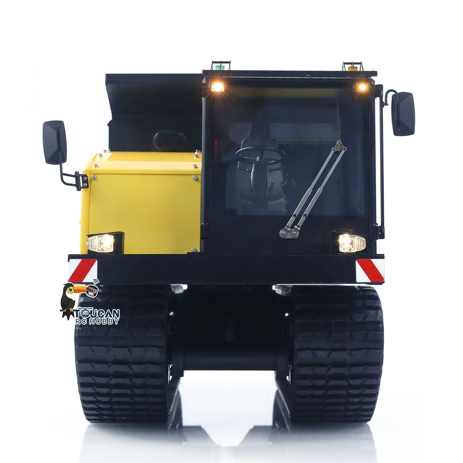 Super Frog 1/14 RC Hydraulic Crawler Dumper Truck T14R RTR Radio Controlled Metal Tracked Tipper Hydraulic Construction Vehicles Frsky X14 Light Electric Wiper