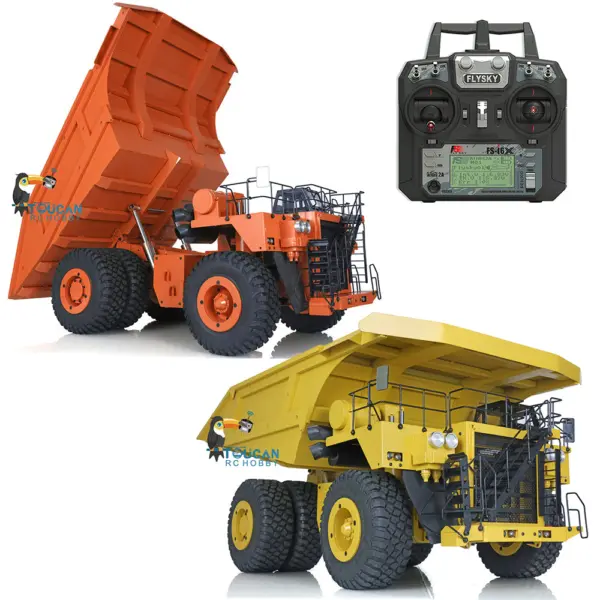 1/20 793D Radio Controlled Miner Truck Assembled Painted Metal Hydraulic System Dumper Car Model I6X Radio Warning Lights