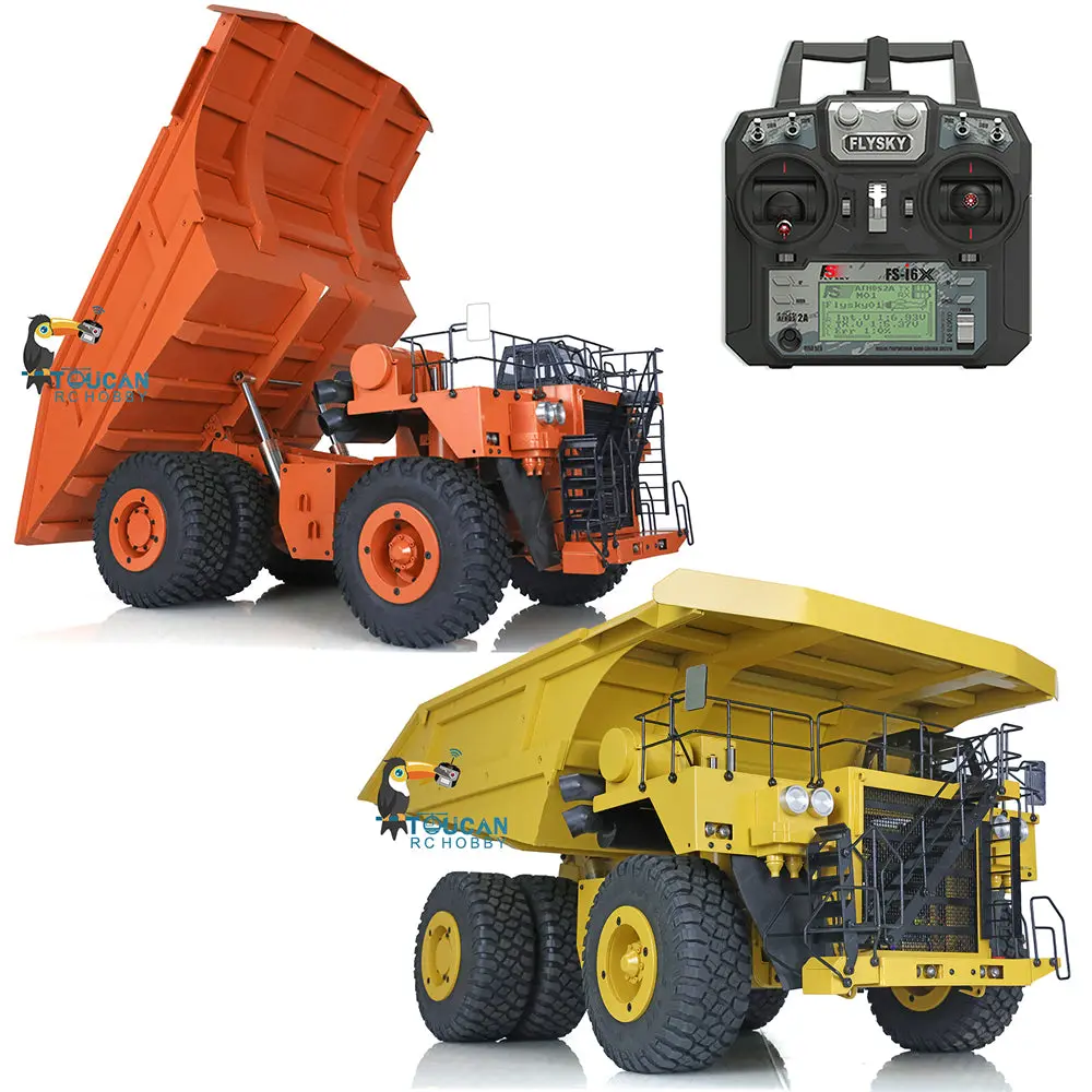 1/20 793D Radio Controlled Miner Truck Assembled Painted Metal Hydraulic System Dumper Car Model I6X Radio Warning Lights