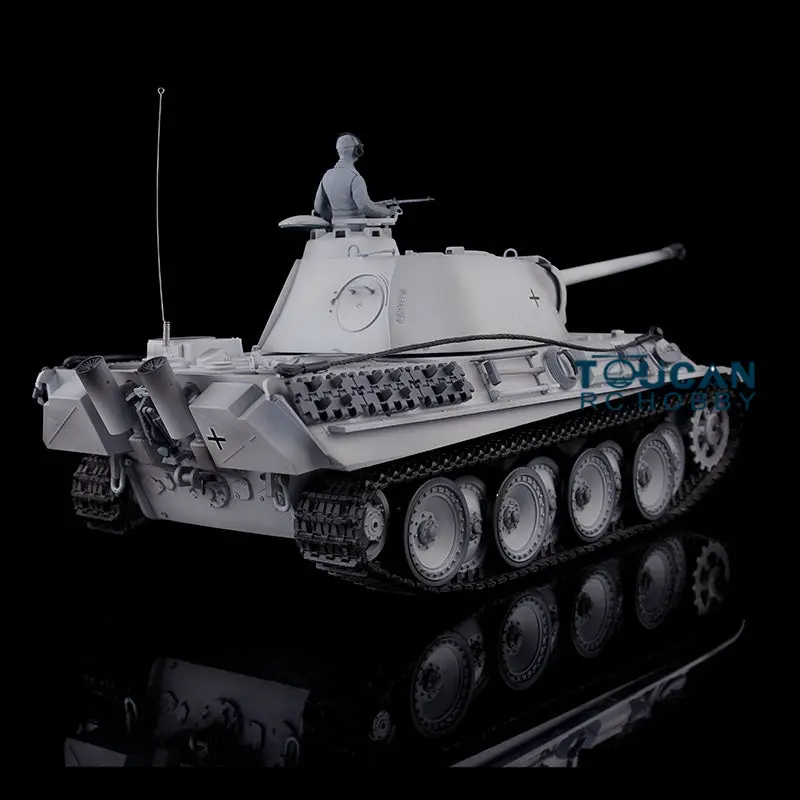 Henglong 1/16 RC Tank 7.0 3879 Customized German Tank Panther G RTR Tank w/ 360Degrees Rotating Turret Barrel Recoil Metal Road Wheel