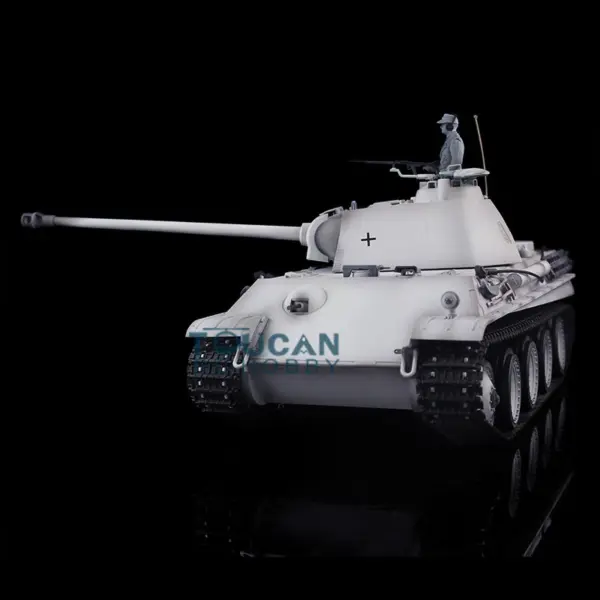 Henglong 1/16 RC Tank 7.0 3879 Customized German Tank Panther G RTR Tank w/ 360Degrees Rotating Turret Barrel Recoil Metal Road Wheel
