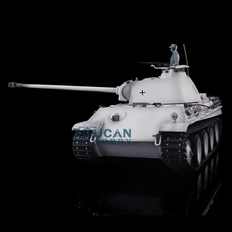 Henglong 1/16 RC Tank 7.0 3879 Customized German Tank Panther G RTR Tank w/ 360Degrees Rotating Turret Barrel Recoil Metal Road Wheel