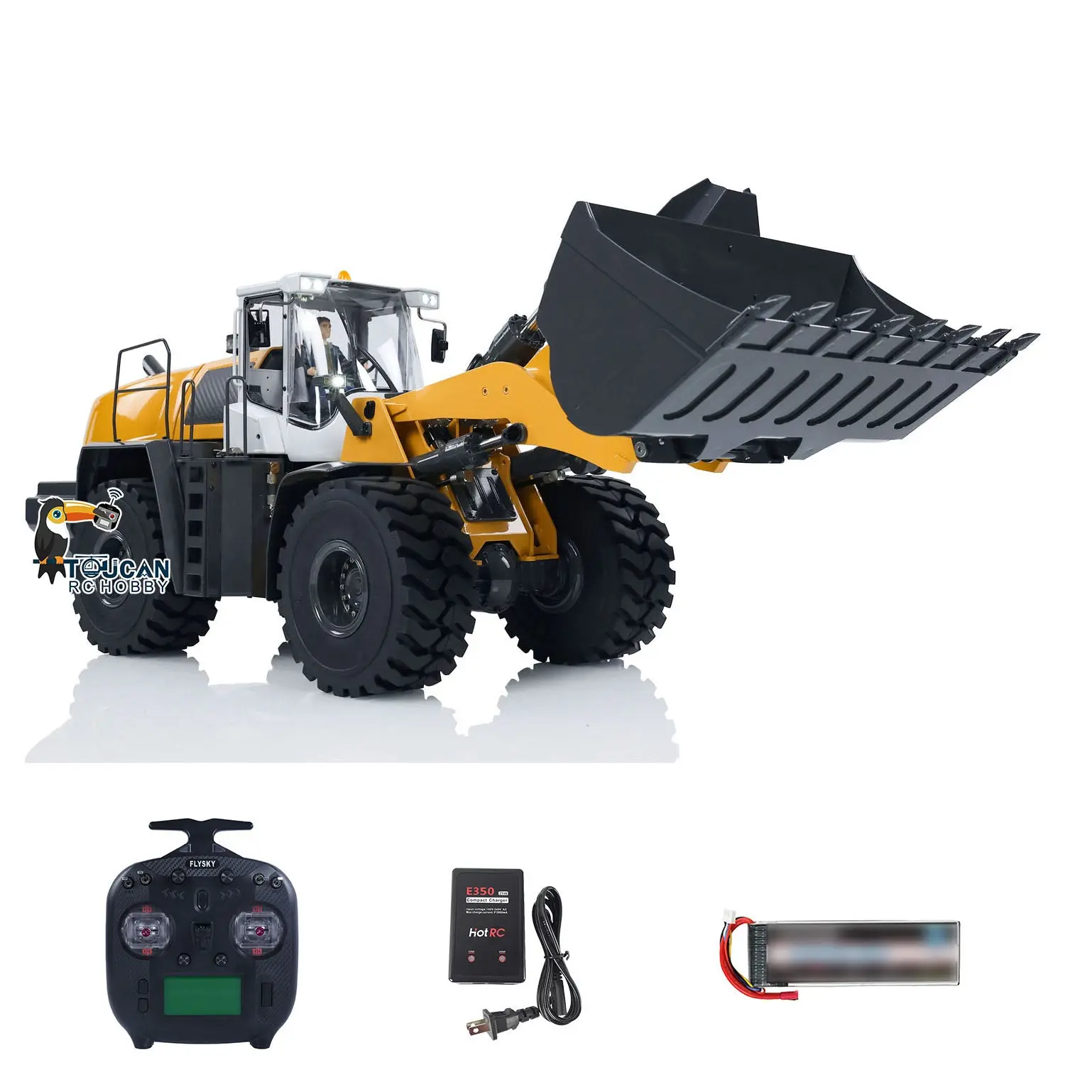 1/14 XDRC 580 RC Loader for Adult Metal Remote Control Wheeled Hydraulic Construction Car Simulation Vehicle RTR Hobby Model ST8 Radio 4CH Reversing Valve