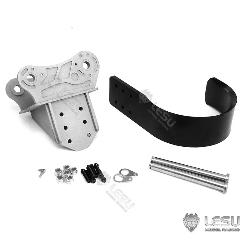 LESU 1/14 Metal RC Excavator 374F Remote Control Hydraulic Digger Model Construction Vehicle Protective Fences Hydraulic Quick Coupler Bucket Trailer Crusher Hammer DIY Parts Lights Motor