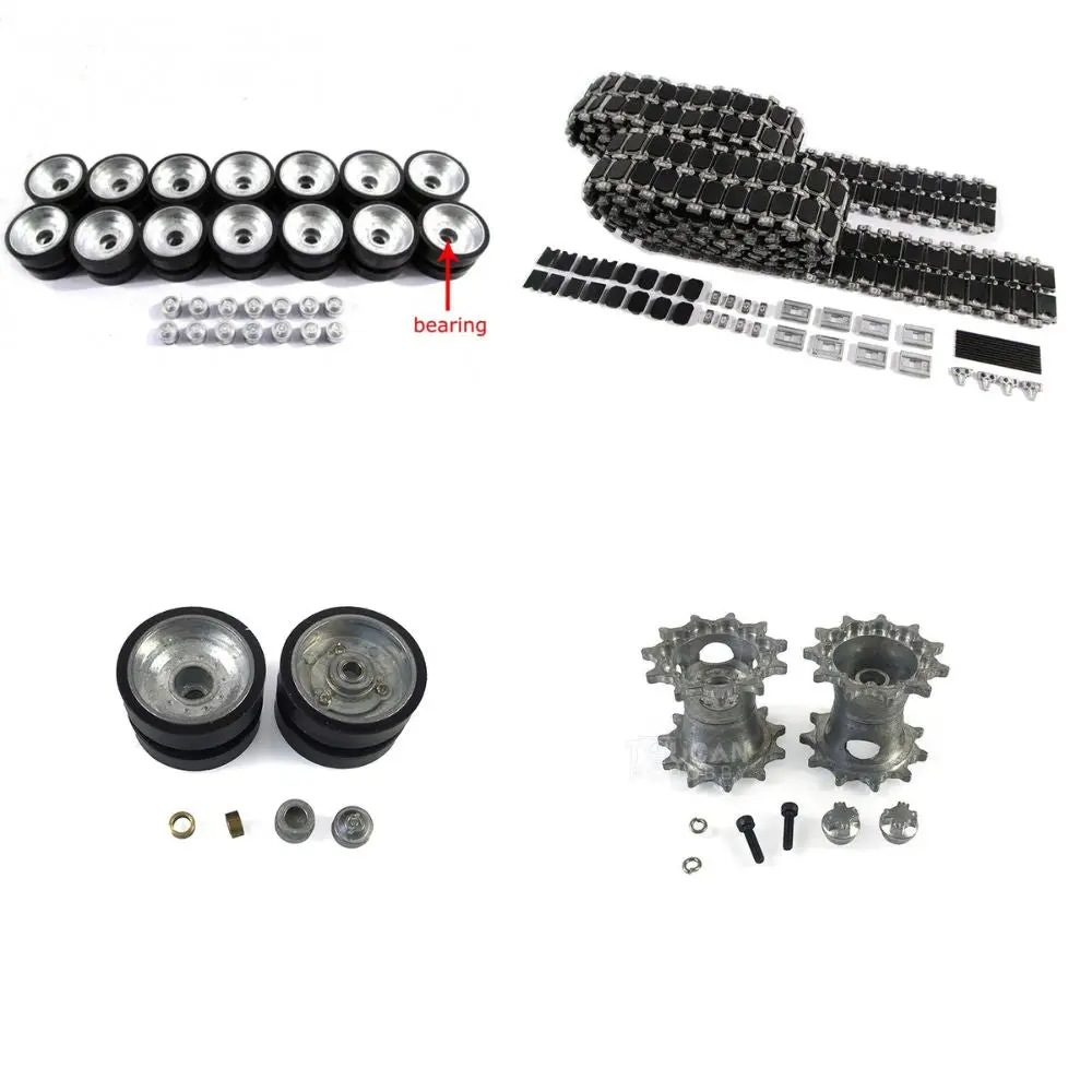 Mato 1/16 HengLong M1A2 Abrams Radio Controlled Tank Metal Spare Part Road Wheels Bearings Sprockets Idlers Tracks With Ruber Pads