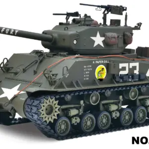 Large Hatch 1/16 Remote Control Tank Sherman M4A3 Infrared System Barrel Elevation Smoke Unit Metal Chassis Gearbox 360 Degrees Turret