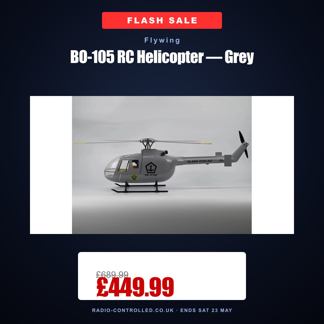 Flywing BO-105 RC Helicopter — Grey flash-sale tile
