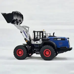 Metal 1/14 5CH Valves RC Hydraulic Wheeled Loader WA480 Heavy Construction Machine Differential Lock 2Speed Gearbox Light Sound