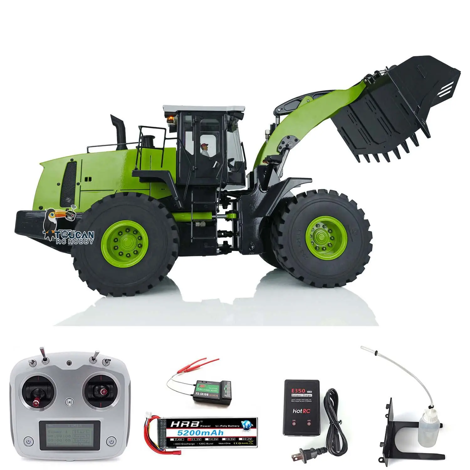 Metal 1/14 RC Loader WA470 Hydraulic Remote Control Construction Vehicle RTR Wheeled Truck Lights Sound Battery Charger for Sale