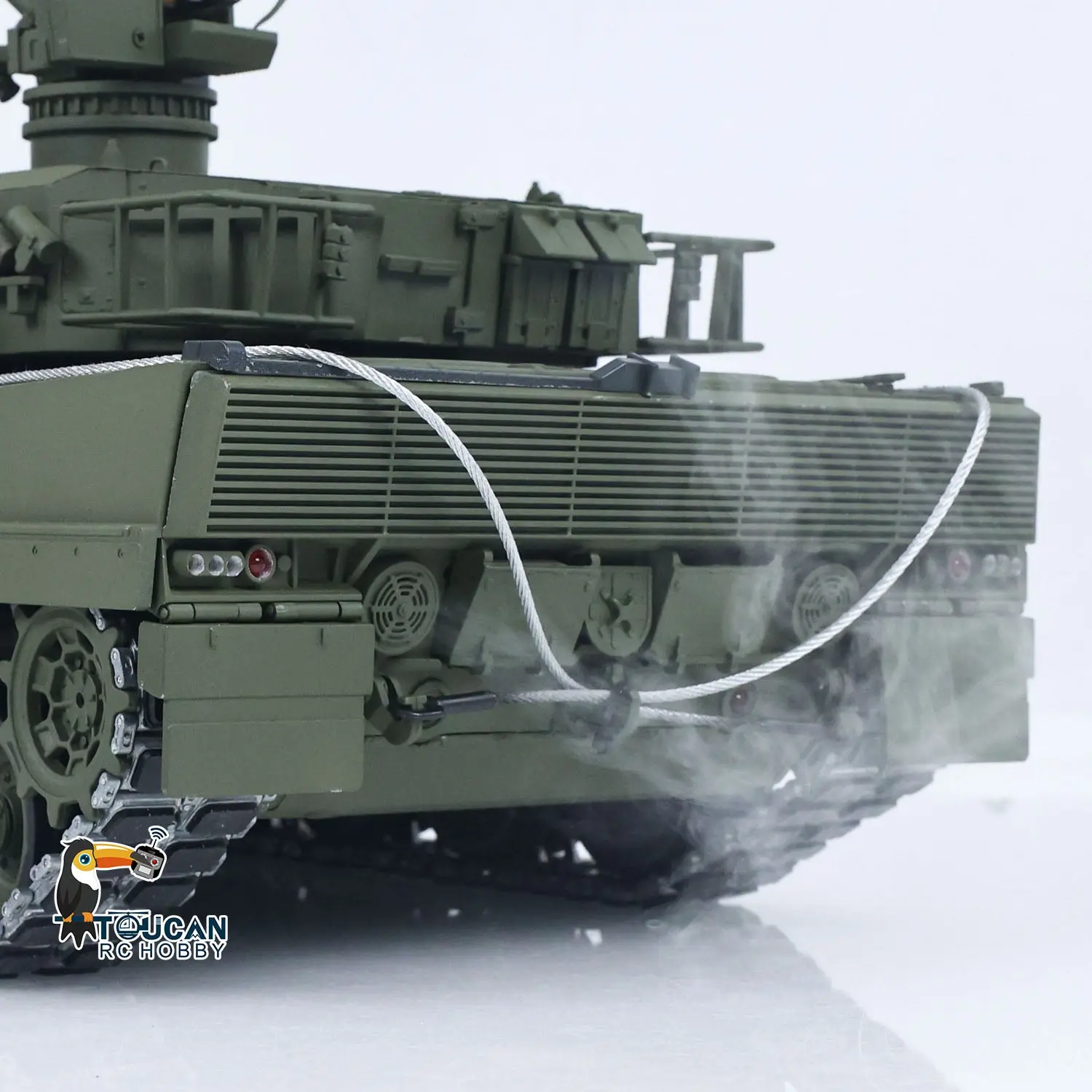 TOUCAN 1/16 Metal RC Tank 3889 German Leopard A6 360 Model Turret Barrel Recoil Infrared System Smoke Electric Periscope