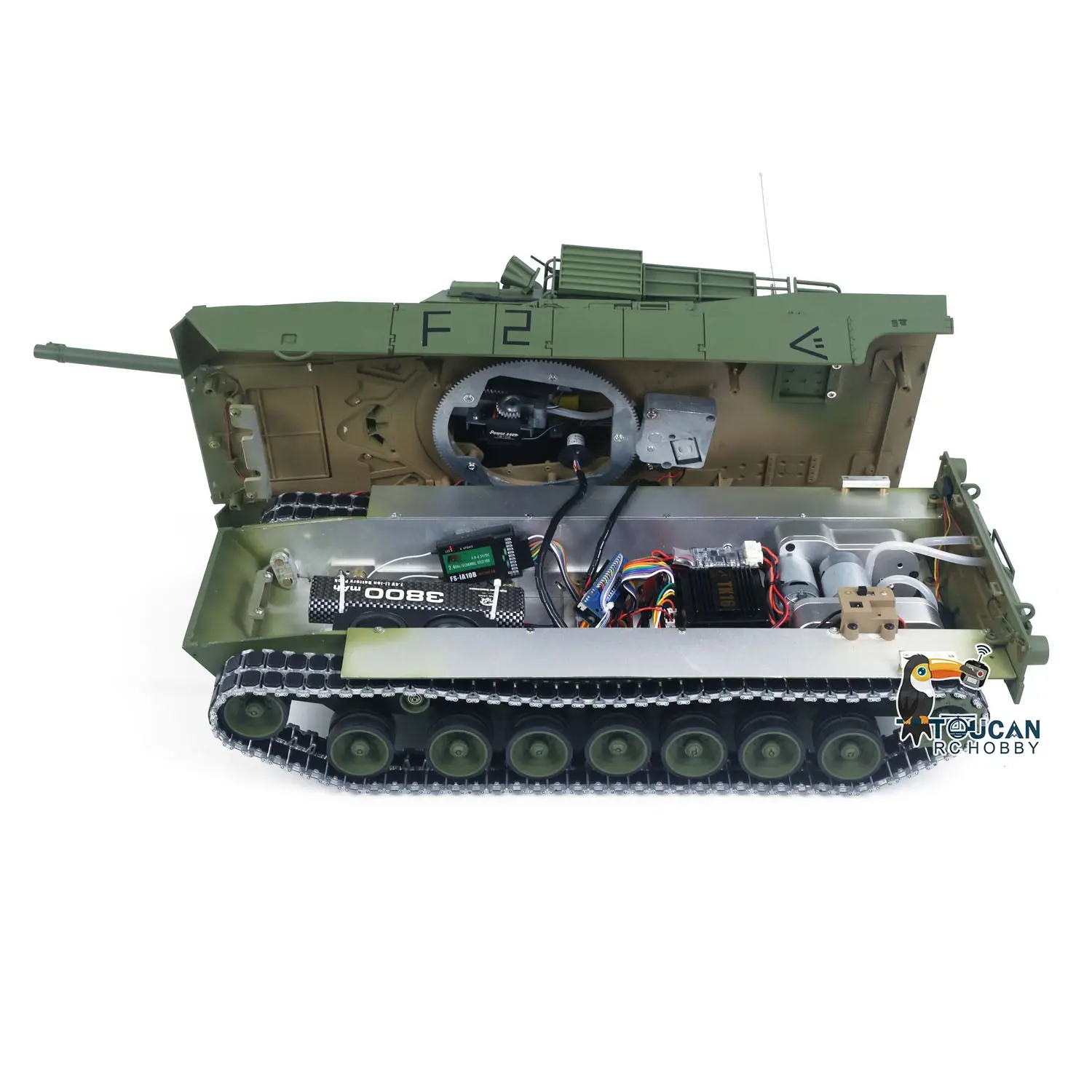1/16 TOUCAN Remote Control Battle Tank 3918 Abrams M1A2 Metal Gearbox 360 Rotation Barrel Recoil Elevation Laser Aiming Light Smoke