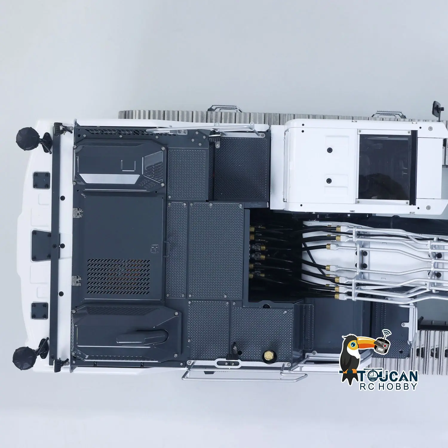 LESU 1/14 Metal RC Excavator AOUE LR945 Long-reach Hydraulic Digger Radio Control Construction Vehicles CNC Light 7CH Valve PL18EV LITE