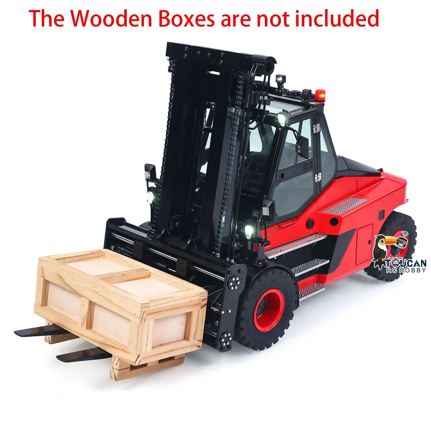 Kabolite 180-100 1/14 4X2 RC Metal Forklift 3-Way Vavles Hydraulic Construction Trucks Flysky ST8 Radio Light System Sound Battery