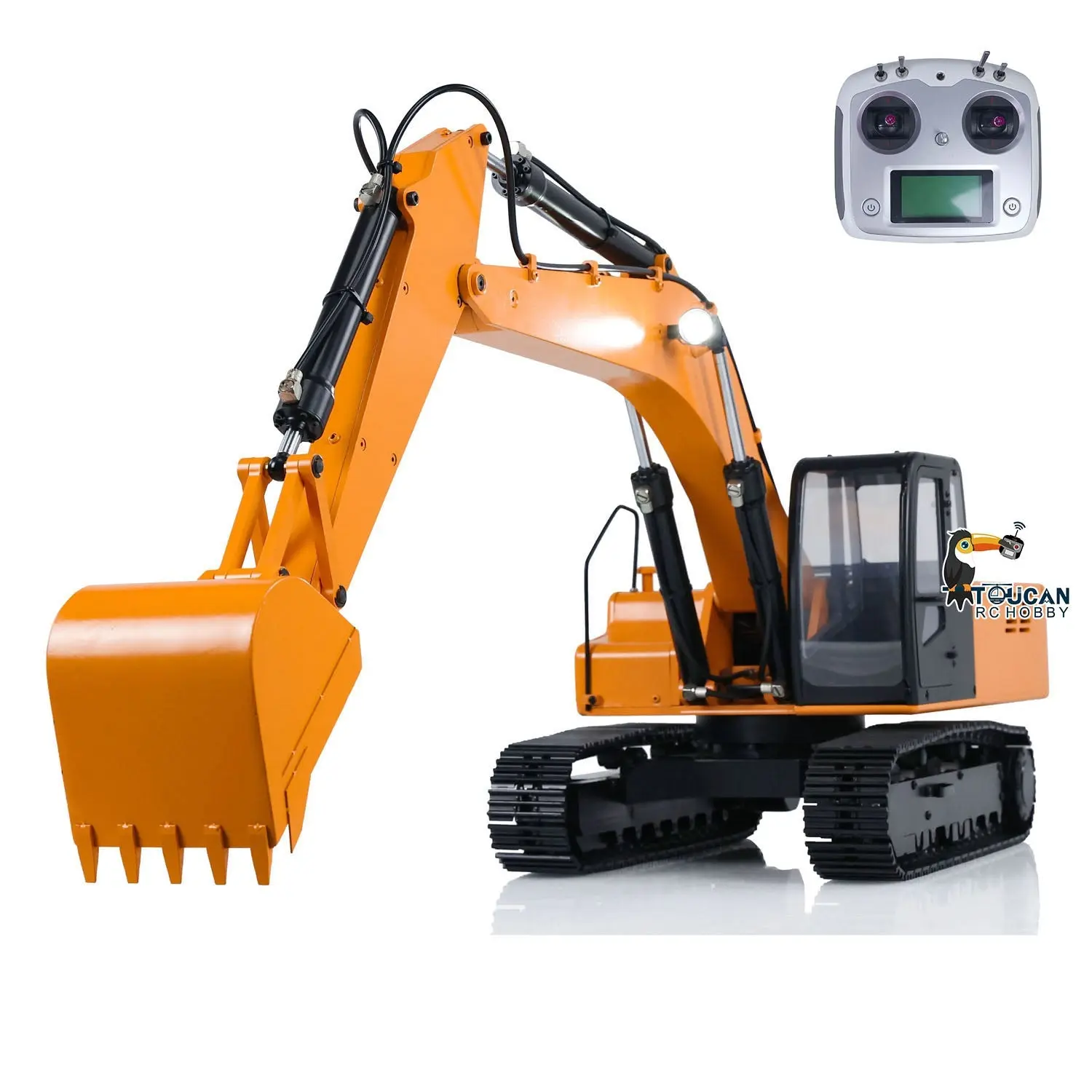 JDMODEL 1/12 Hydraulic Excavator 4200XL Metal Digger Construction Vehicles RC Hobby Grade Truck Tripper Bucket Pump Tube Tracks Radio