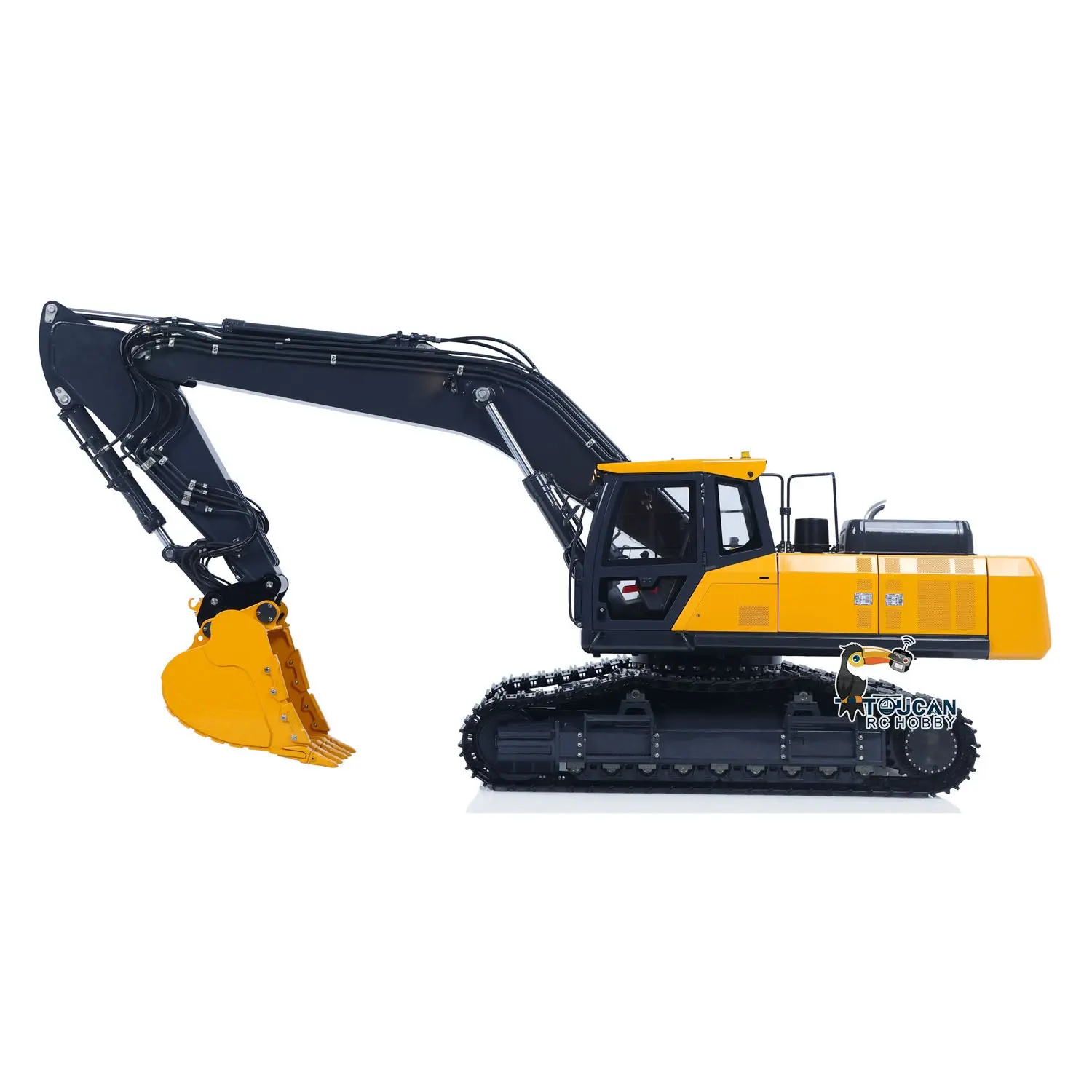 Metal 1/14 Remote Control Excavator E400 Pro 9CH Valves RC Hydraulic Digger Construction Vehicles Stainless Steel Arm Frsky Radio Cooling Fan