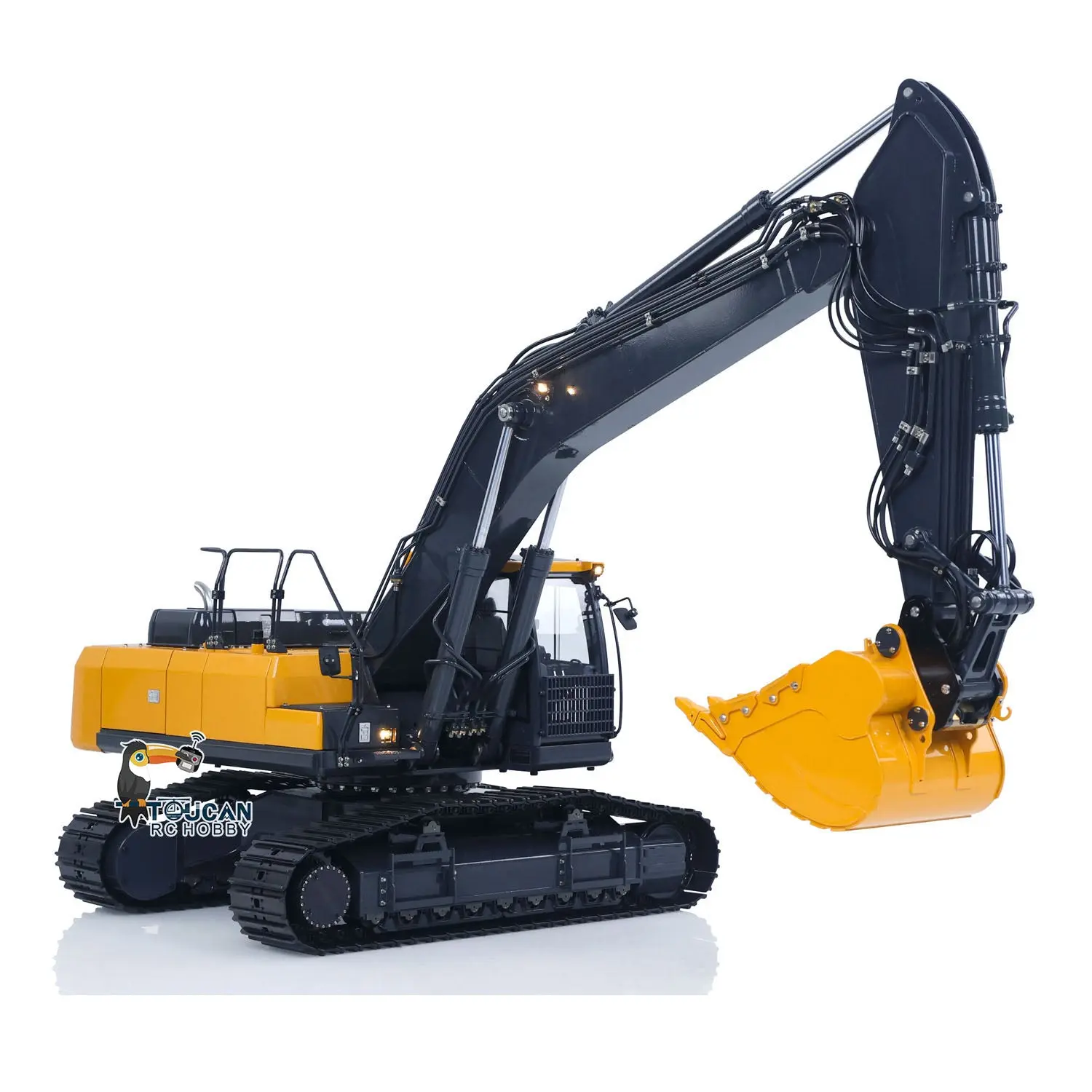 Metal 1/14 Remote Control Excavator E400 Pro 9CH Valves RC Hydraulic Digger Construction Vehicles Stainless Steel Arm Frsky Radio Cooling Fan