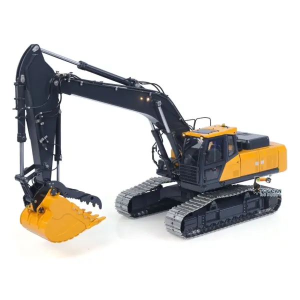 Super Frog 1/14 RC Hydraulic Excavator E400 Metal Remote Control Digger 3 Pumps Pro 6CH Valve Thumb Type Frsky X14 Radio Sound Fans