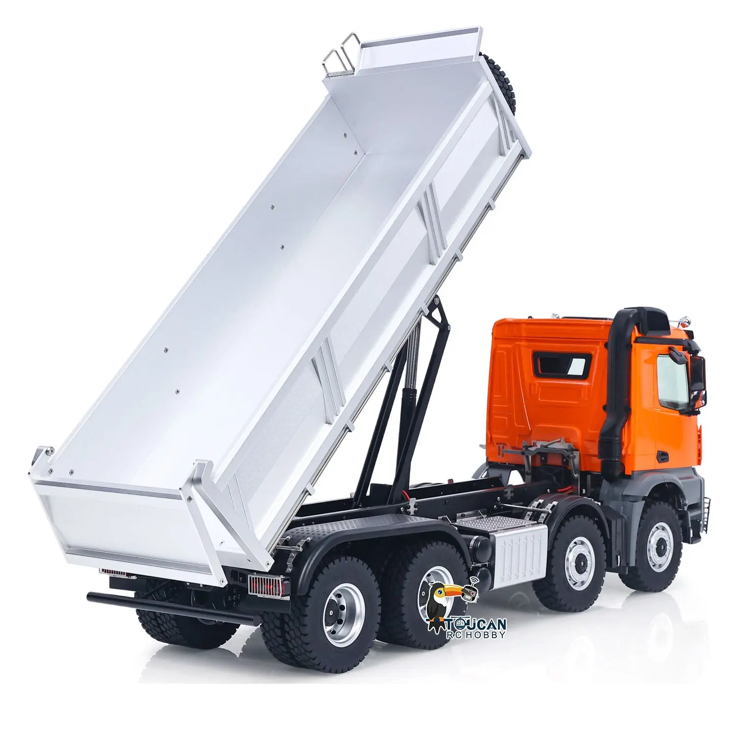 Kabolite 8X8 1/14 RC Dump Truck 5703 Electric Lifting Remote Control Tipper Model 2Speed Gearbox Lights Sound System Battery Charger