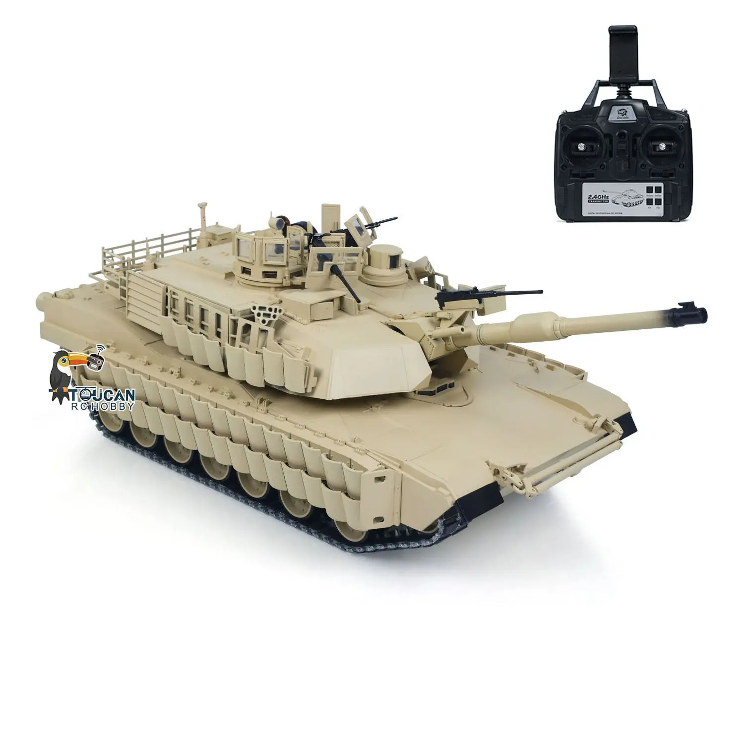 TOUCAN 1/16 Metal RC Tank 3918 Abrams M1A2 TUSK II Dual Flow Gearbox 360 Turret Rotary Infrared Combat Barrel Recoil FPV RTR