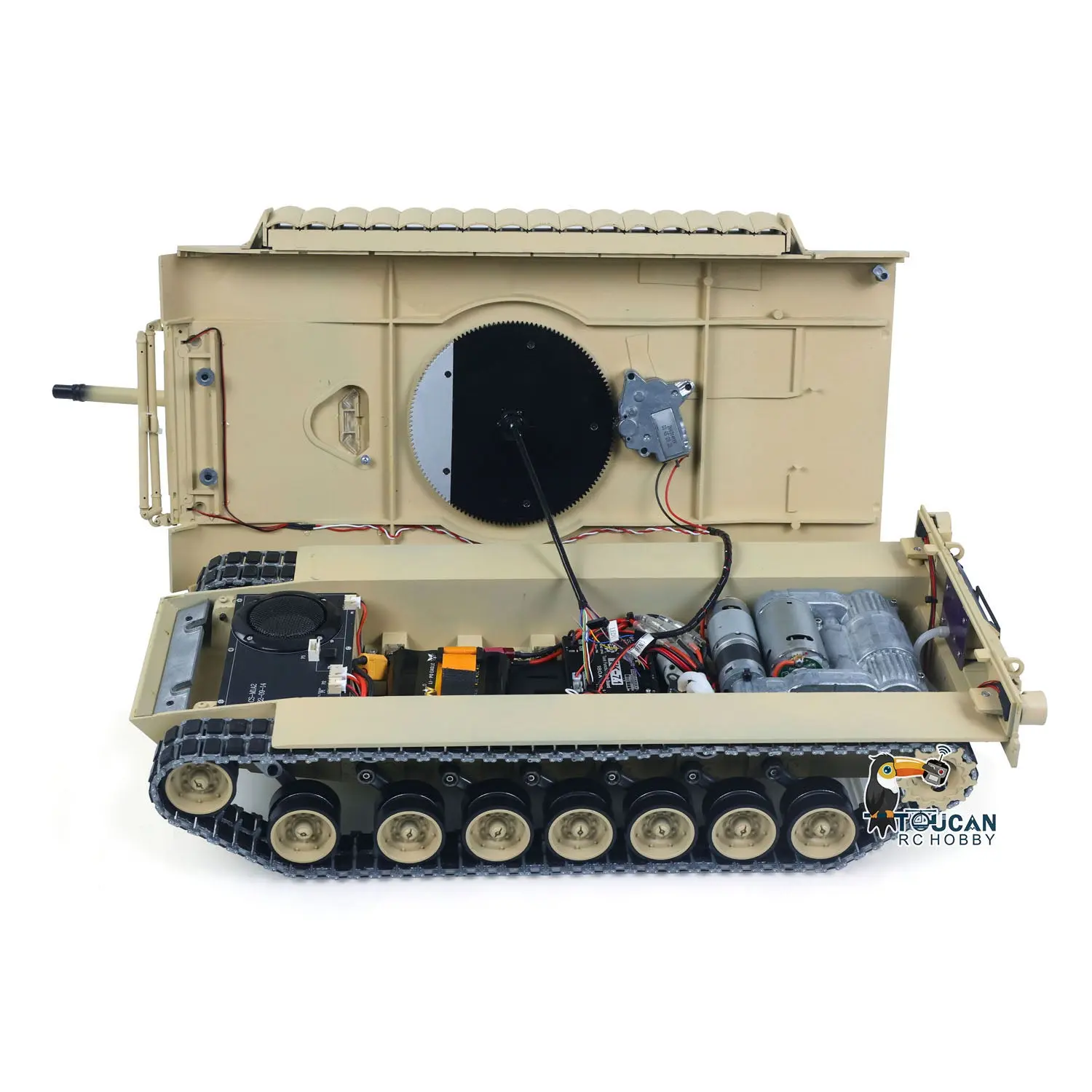 TOUCAN 1/16 Metal RC Tank 3918 Abrams M1A2 TUSK II Dual Flow Gearbox 360 Turret Rotary Infrared Combat Barrel Recoil FPV RTR