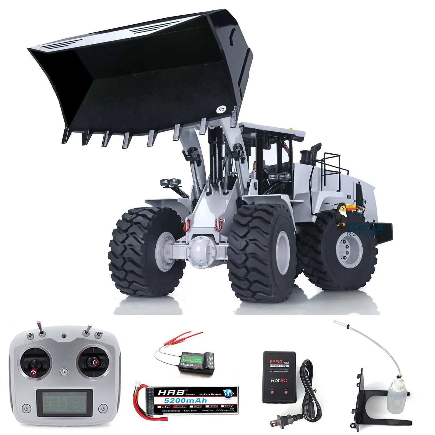 Metal 1/14 RC Loader WA470 Hydraulic Remote Control Construction Vehicle RTR Wheeled Truck Lights Sound Battery Charger for Sale