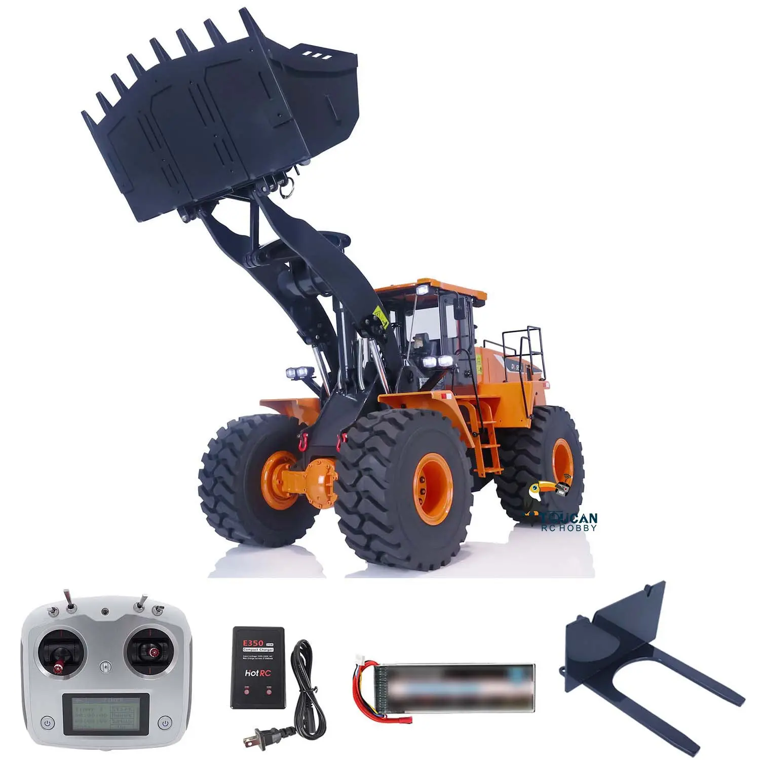 Metal 1/14 RC Loader WA470 Hydraulic Remote Control Construction Vehicle RTR Wheeled Truck Lights Sound Battery Charger for Sale