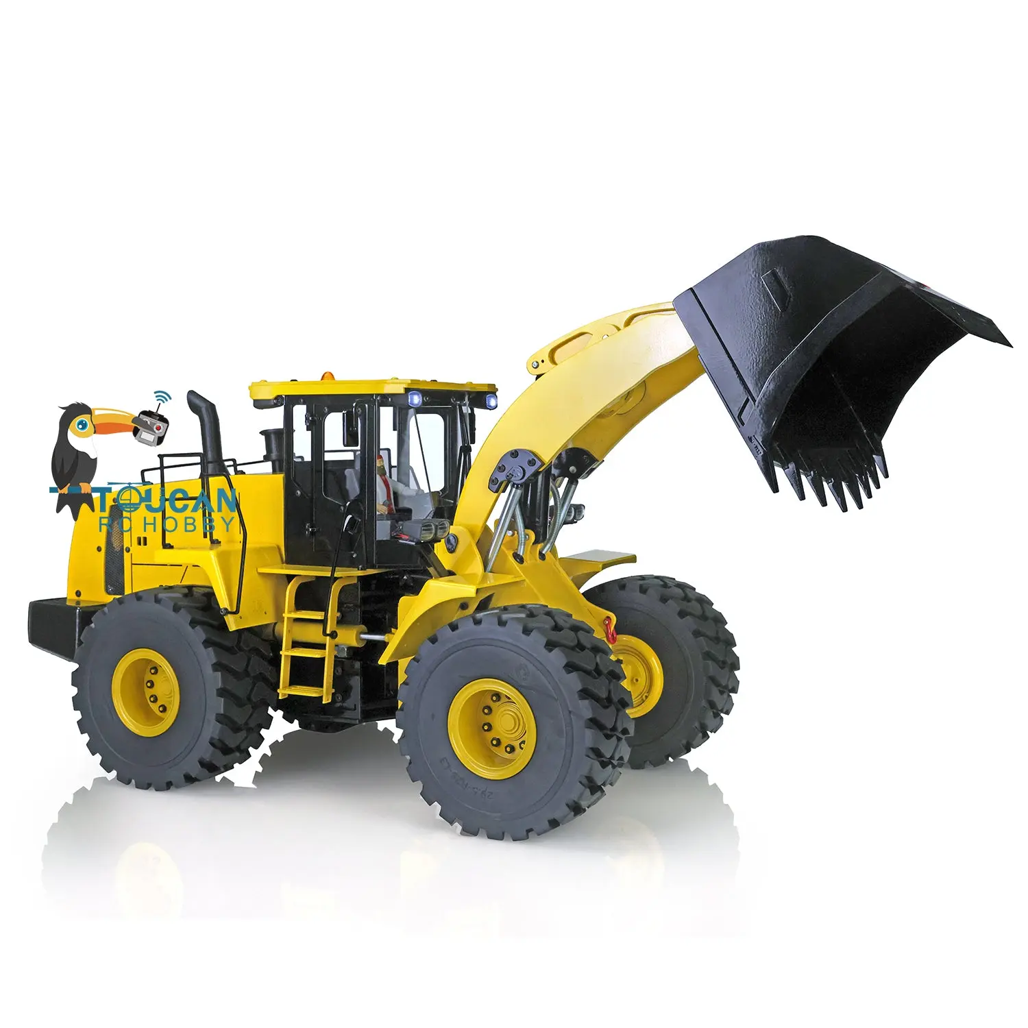 Metal 1/14 RC Loader WA470 Hydraulic Remote Control Construction Vehicle RTR Wheeled Truck Lights Sound Battery Charger for Sale
