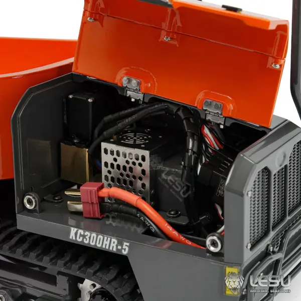 Metal LESU 1/14 RC Dump Truck KC300HR-5 Hydraulic Remote Control Tracked Tipper Car Model 180 Degree Rotation Openable Door Lights