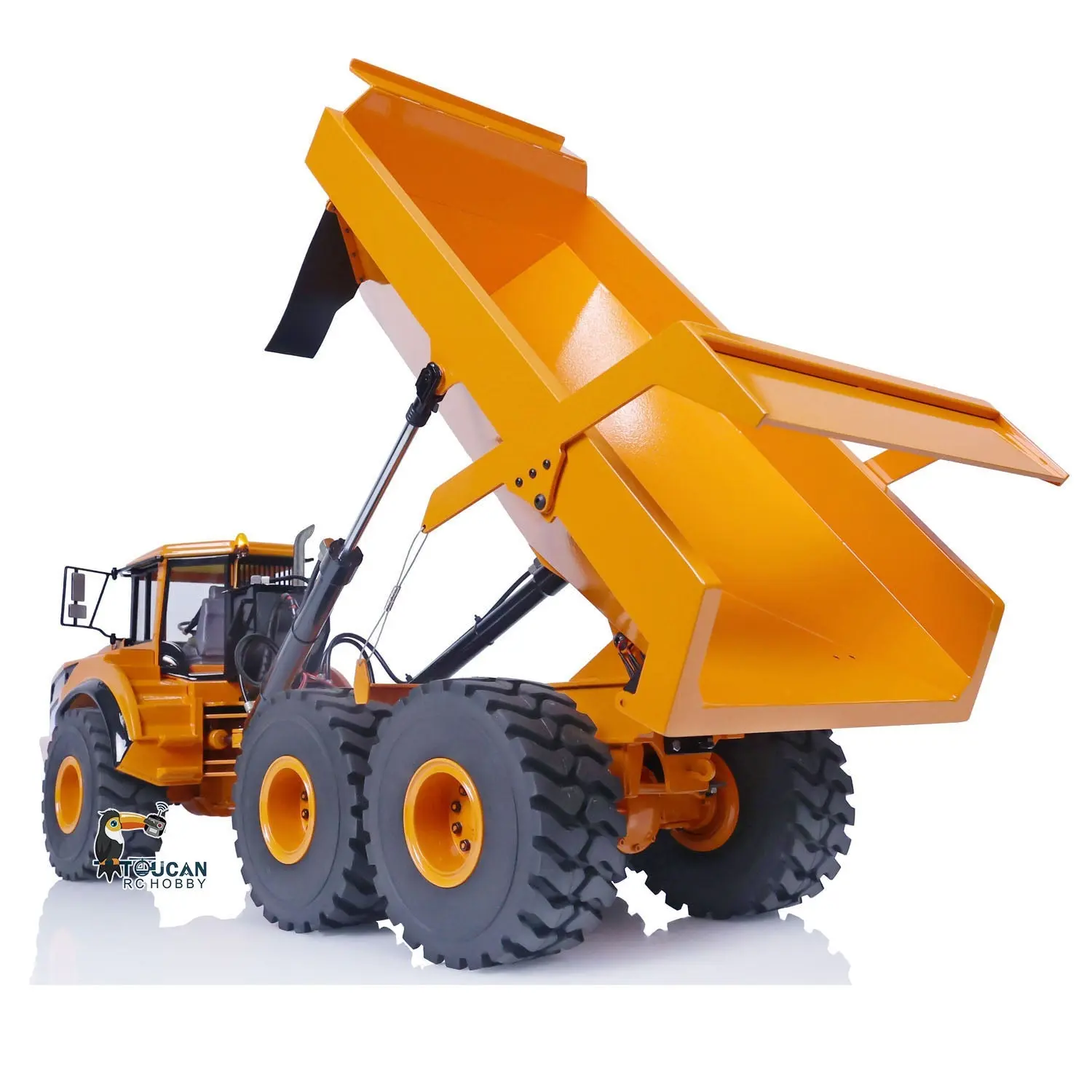 1/14 Metal RC Articulated Truck 6x6 Dumper Car RTR Model A40G Remote Control Construction Vehicles Hydraulic Lifting Tipper Sound Light Brushless Pump Gift Toys for Adult