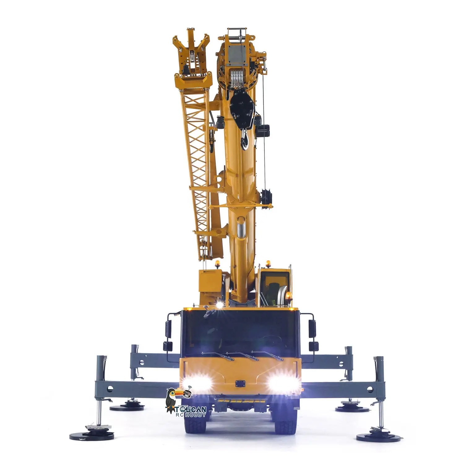 Eyewhale Metal 1/14 RC Mobile Crane Truck D1050 All Terrain Remote Control Hydraulic Construction Vehicles FlySky PL18EV Sound Light System
