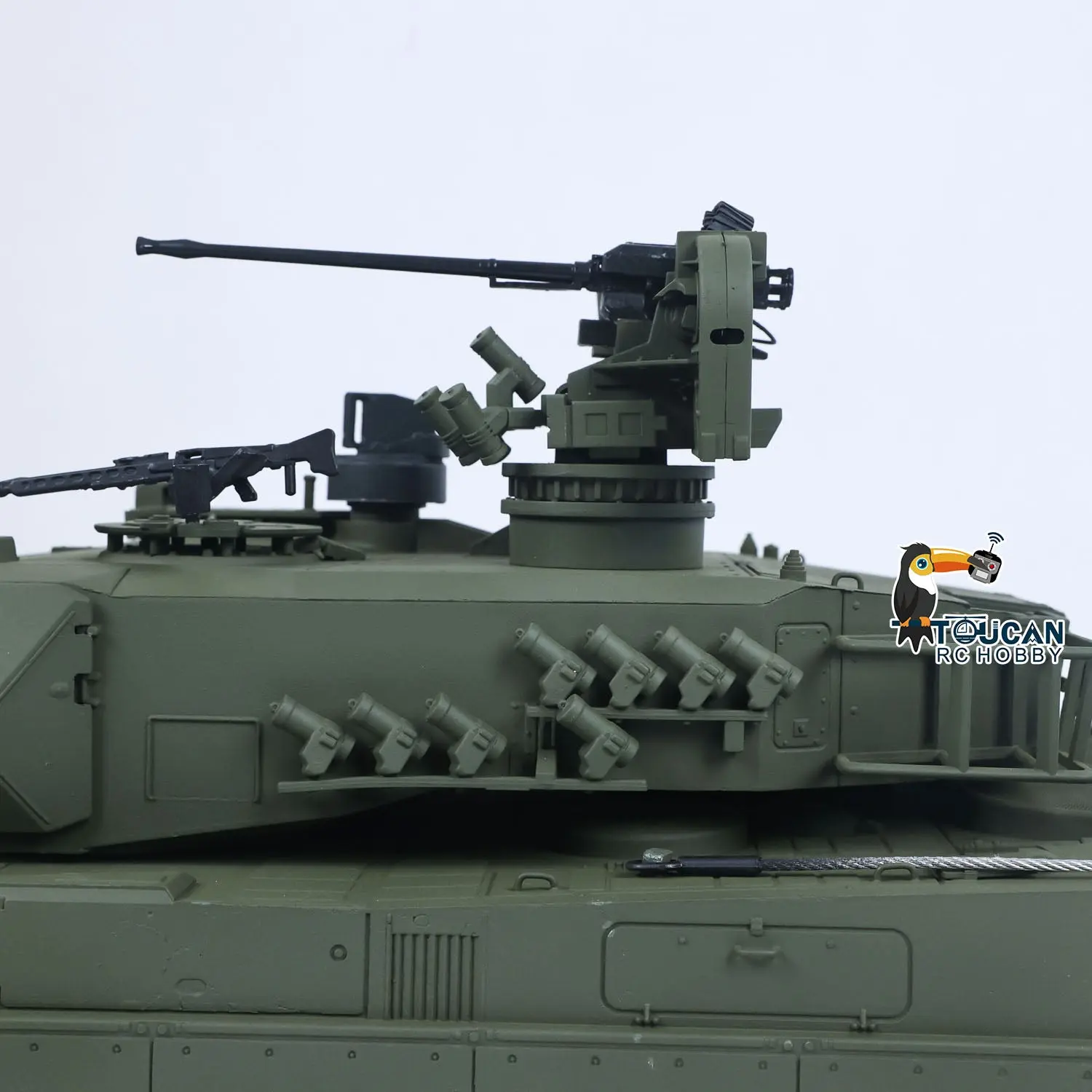 TOUCAN 1/16 Metal RC Tank 3889 German Leopard A6 360 Model Turret Barrel Recoil Infrared System Smoke Electric Periscope