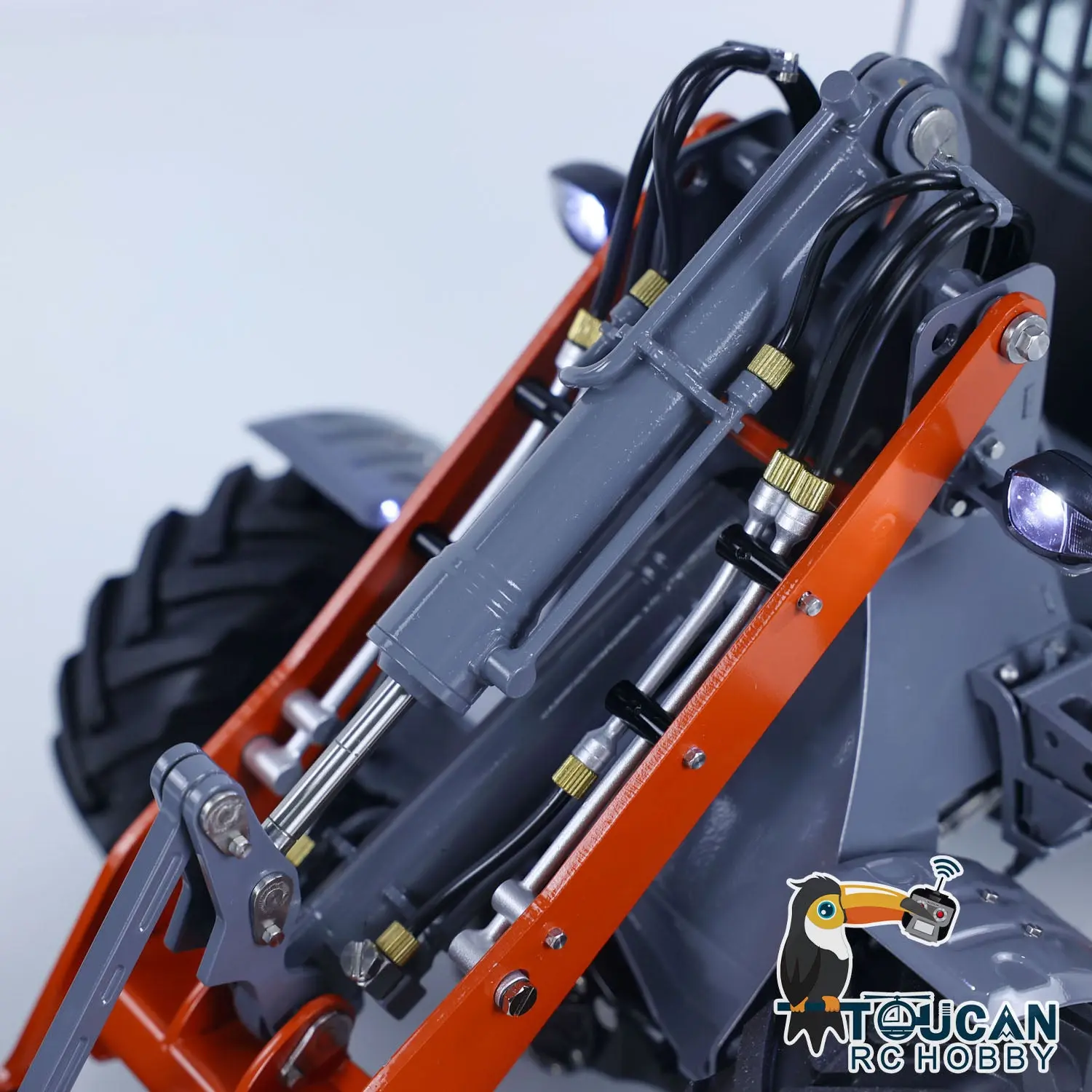 Customized LESU Metal 1/14 Hydraulic RC Loader AOUE MCL8 Remote Control Wheeled Construction Vehicles Hobby Model DIY 4-ways Reversing Valve